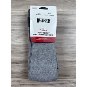 Duluth Trading 7-Year Performance Over‑the‑Calf Socks – XL, Gray, NWT